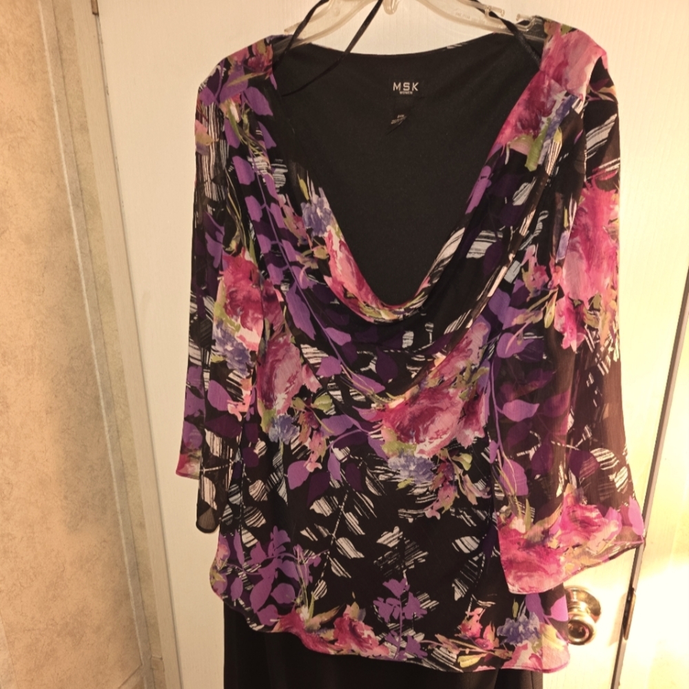 MSK 24W Purple&Blk Dress - Picture 1 of 6